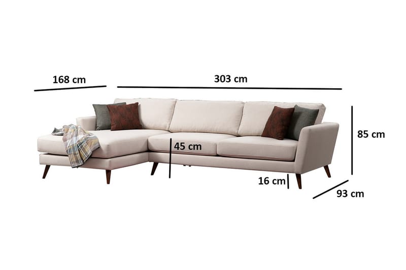 Gajanejos Chaiselongsofa - Beige - Møbler - Sofaer - Sovesofaer - Sovesofa chaiselong