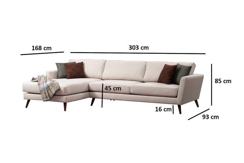 Gajanejos Chaiselongsofa - Beige - Sovesofaer - Sovesofa chaiselong