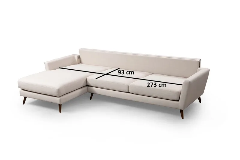 Gajanejos Chaiselongsofa - Beige - Møbler - Sofaer - Sofa med chaiselong