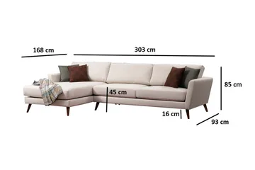 Gajanejos Chaiselongsofa - Beige - Møbler - Sofaer - Sovesofaer - Sovesofa chaiselong