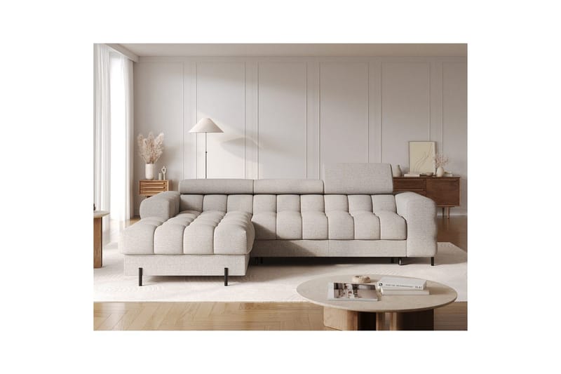 Hjørnesofa Eltap Felro 285x181x93 cm - Royal 20, Beige, Venstre - Møbler - Sofaer - Sovesofaer - Sovesofa chaiselong