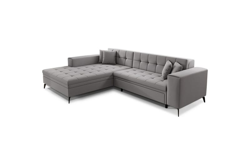 Hjørnesofa Eltap Solange 292x196x84 cm - Omega 02, Grå, Venstre - Møbler - Sofaer - Sovesofaer - Sovesofa chaiselong