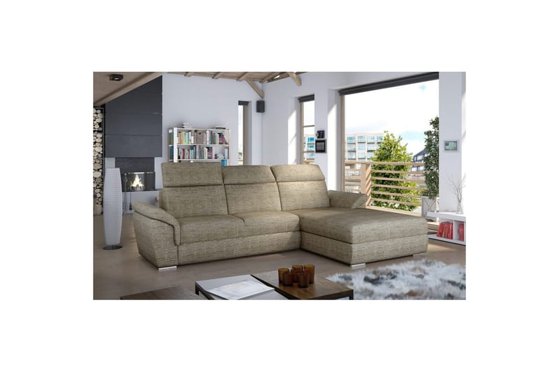 Hjørnesofa Eltap Trevisco 272x216x100 cm, Berlin 03, Beige, Højre