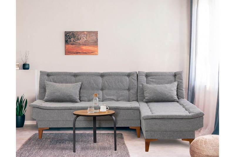 Hunterville Sovesofa m. Chaiselong 4-Pers. 107x205 - Grå - Sovesofaer - Sovesofa chaiselong