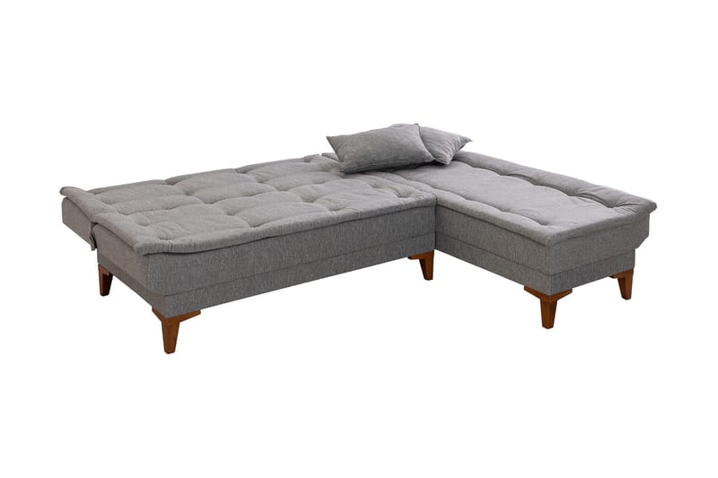 Hunterville Sovesofa m. Chaiselong 4-Pers. 107x205 - Grå - Møbler - Sofaer - Sovesofaer - Sovesofa chaiselong