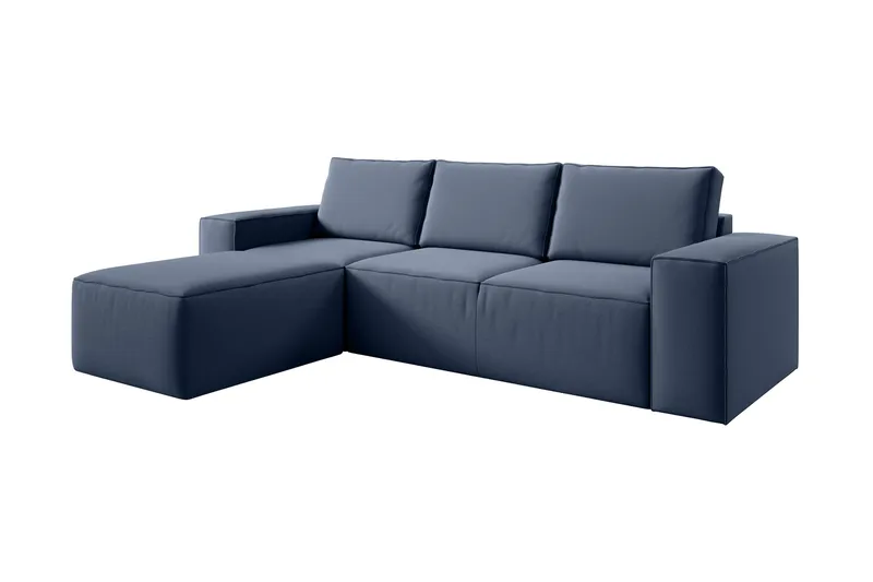 Kamli Sovesofa m. Chaiselong med Opbevaring, Blå