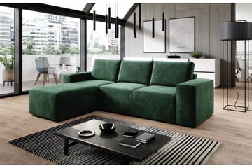 Kamli Sovesofa m. Chaiselong med Opbevaring - Grøn - Møbler - Sofaer - Sovesofaer - Sovesofa chaiselong