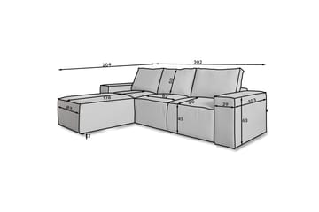 Kamli Sovesofa m. Chaiselong med Opbevaring - Mørkegrå - Møbler - Sofaer - Sovesofaer - Sovesofa chaiselong