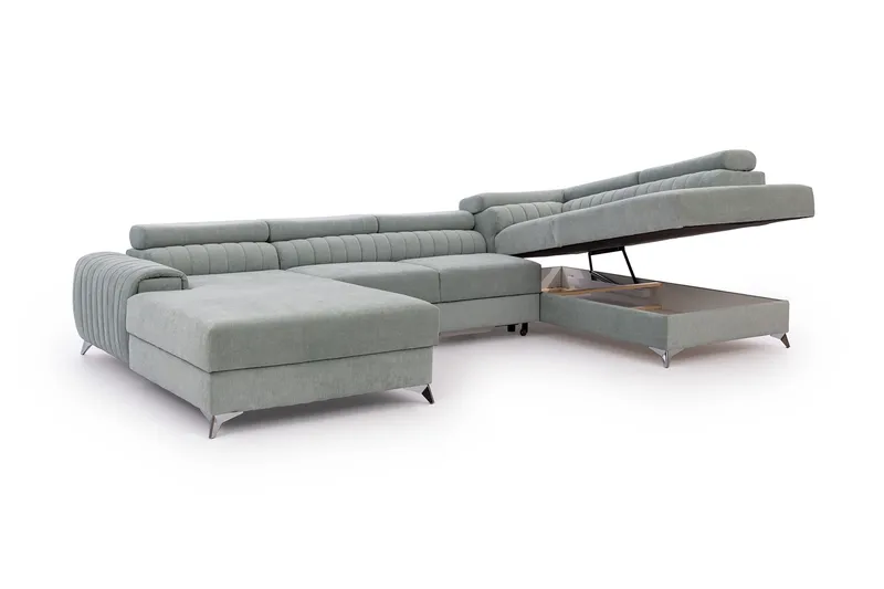 Kamran Sovesofa m. Chaiselonger med Opbevaring - Beige - Møbler - Sofaer - Sovesofaer - Sovesofa chaiselong