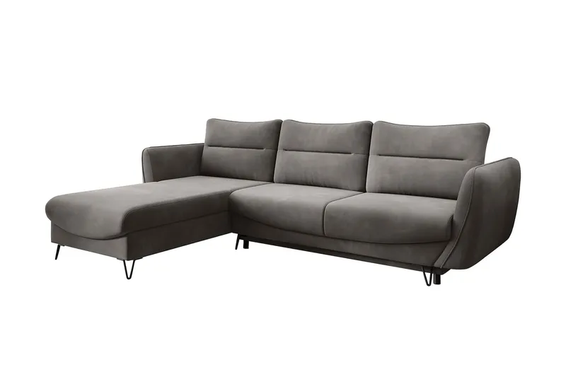 Lence Sovesofa m. Chaiselong Opbevaring, Grå