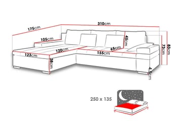 Naoma Hjørnesovesofa Chaiselong Højre - Mørkeblå - Møbler - Sofaer - Sovesofaer - Sovesofa chaiselong