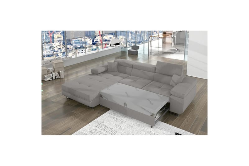Sektionssofa Eltap Armando 289x85x203 cm - Jarell 03, Lysegrå, Venstre - Møbler - Sofaer - Sovesofaer - Sovesofa chaiselong