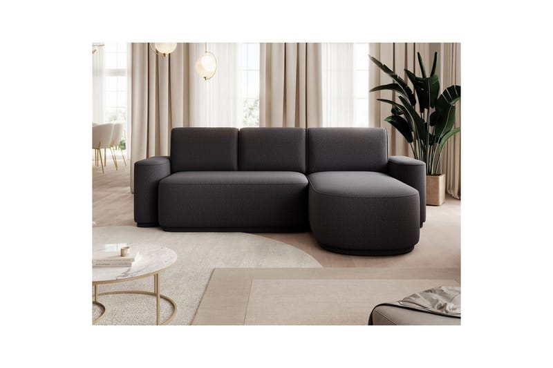 Sektionssofa Eltap Aurumm 285x92x180 cm - Enjoy 05, Mørkegrå, Højre - Møbler - Sofaer - Sovesofaer - Sovesofa chaiselong