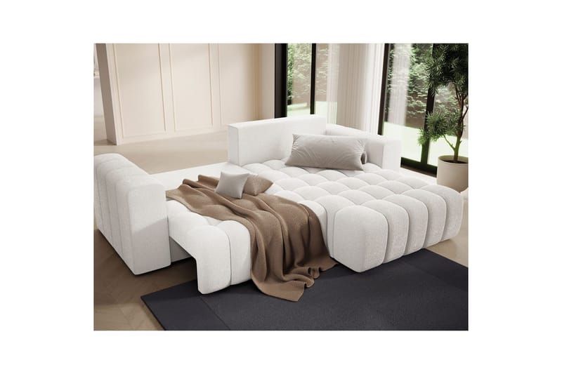 Sektionssofa Eltap Bonett 250x175x92 cm - Jaffray 01, Hvid, Højre - Møbler - Sofaer - Sovesofaer - Sovesofa chaiselong