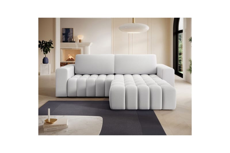 Sektionssofa Eltap Bonett 250x175x92 cm - Solar 01, Hvid, Højre - Møbler - Sofaer - Sovesofaer - Sovesofa chaiselong