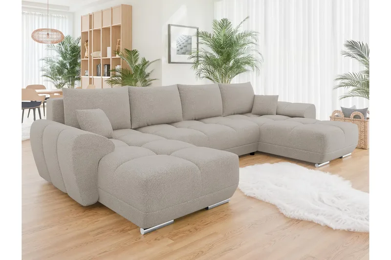 Simerly Sovesofa Dobbeltdivan 4-personers - Beige - Møbler - Sofaer - Sovesofaer - Sovesofa chaiselong