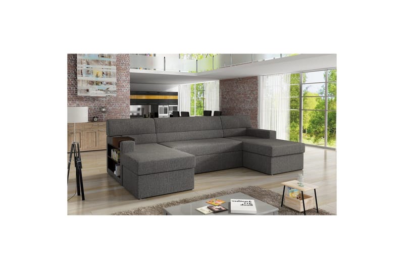 Sofa med chaiselong Eltap Markos 310x159x90 cm, Lars 99, Mørkegrå, Venstre
