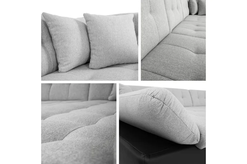 Zumar Sovesofa med Chaiselong og Dobbelt Chaiselong 4-personers i Bouclé - Rosa - Møbler - Sofaer - Sovesofaer - Sovesofa chaiselong