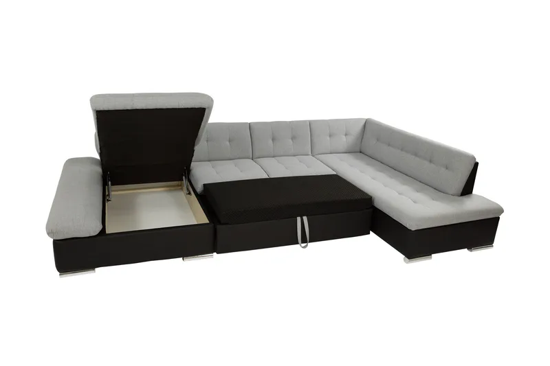 Zumar Sovesofa med Chaiselong og Dobbelt Chaiselong 4-personers i Bouclé - Rosa - Møbler - Sofaer - Sovesofaer - Sovesofa chaiselong