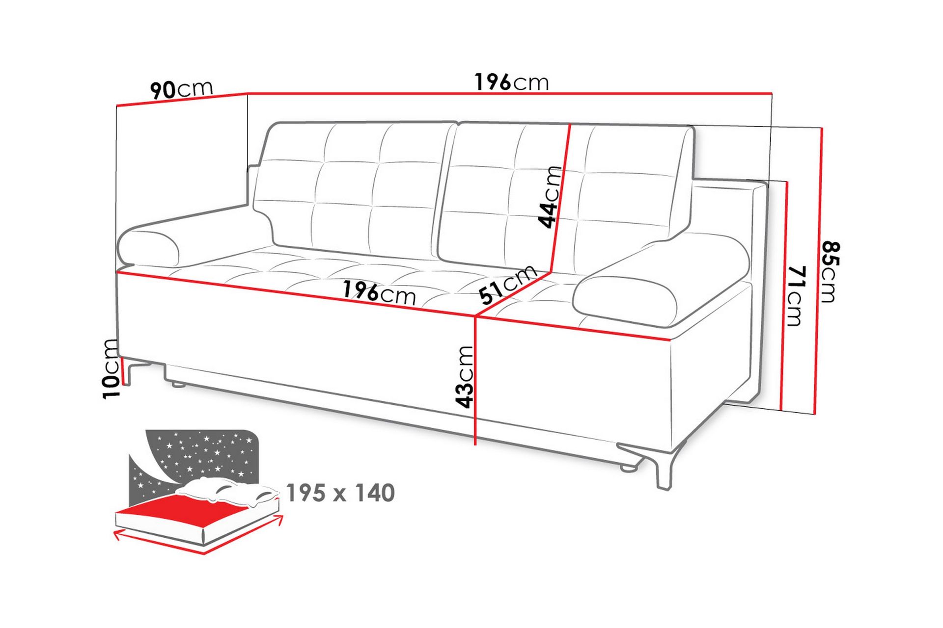 Sovesofa FABIO - Møbler - Sofaer - Sovesofaer