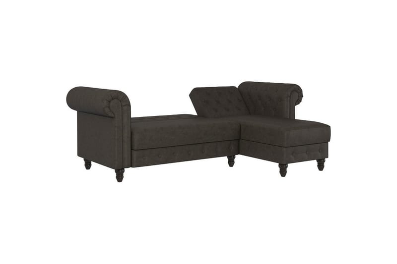 Sovesofa Felix 241x154x83 cm, Antracit, Mikrofiber/Træ/Metal - 241x154x83 cm, Antracit, Mikrofiber/Træ/Metal - Møbler - Sofaer - Sovesofaer