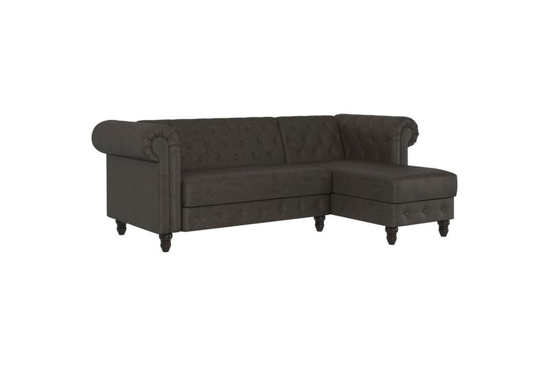 Sovesofa Felix 241x154x83 cm, Antracit, Mikrofiber/Træ/Metal - 241x154x83 cm, Antracit, Mikrofiber/Træ/Metal - Møbler - Sofaer - Sovesofaer