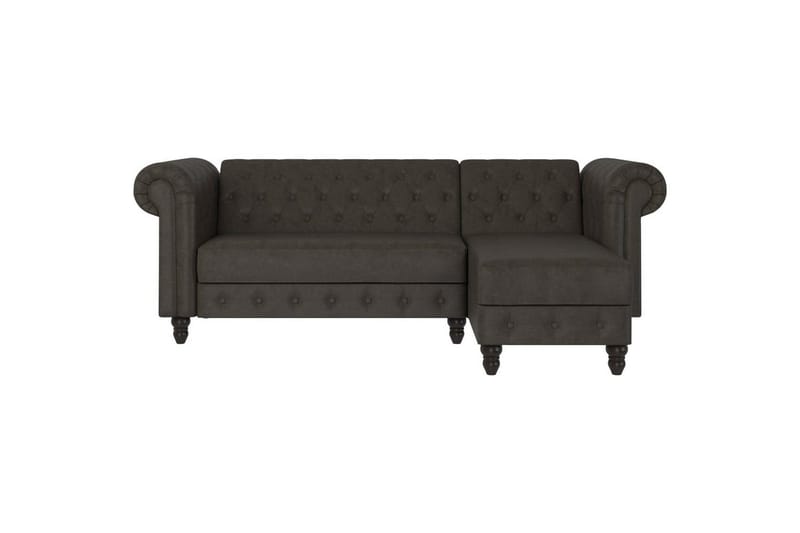 Sovesofa Felix 241x154x83 cm, Antracit, Mikrofiber/Træ/Metal - 241x154x83 cm, Antracit, Mikrofiber/Træ/Metal - Møbler - Sofaer - Sovesofaer
