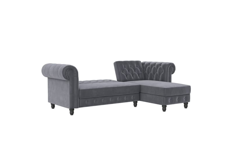 Sovesofa Felix 241x154x83 cm, Antracit, Velour - 241x154x83 cm, Antracit, Velour - Møbler - Sofaer - Sovesofaer