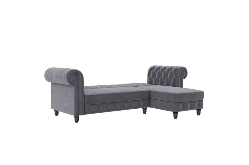 Sovesofa Felix 241x154x83 cm, Antracit, Velour - 241x154x83 cm, Antracit, Velour - Møbler - Sofaer - Sovesofaer