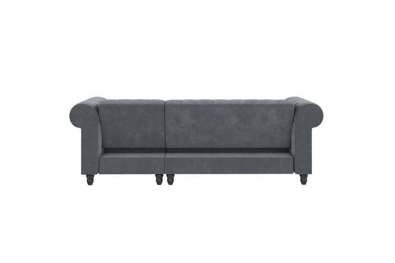 Sovesofa Felix 241x154x83 cm, Antracit, Velour - 241x154x83 cm, Antracit, Velour - Møbler - Sofaer - Sovesofaer