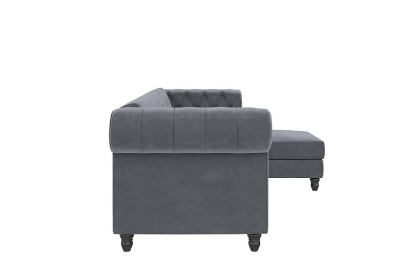 Sovesofa Felix 241x154x83 cm, Antracit, Velour - 241x154x83 cm, Antracit, Velour - Møbler - Sofaer - Sovesofaer