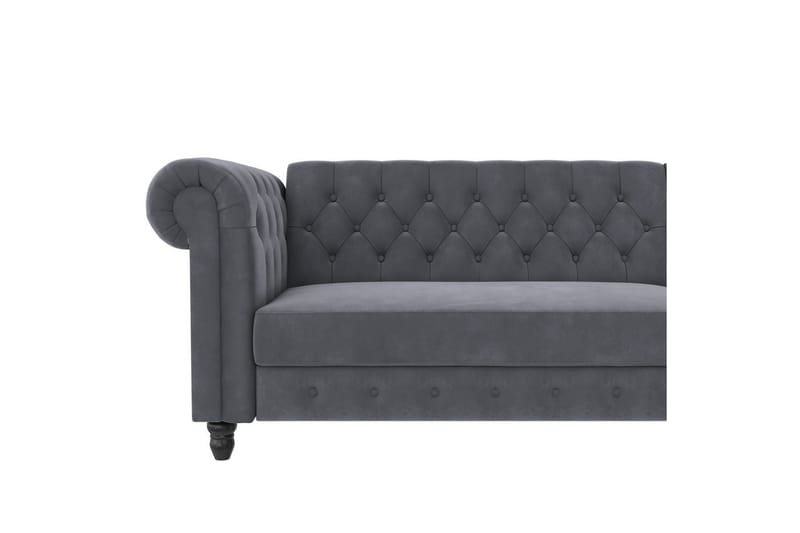 Sovesofa Felix 241x154x83 cm, Antracit, Velour - 241x154x83 cm, Antracit, Velour - Møbler - Sofaer - Sovesofaer