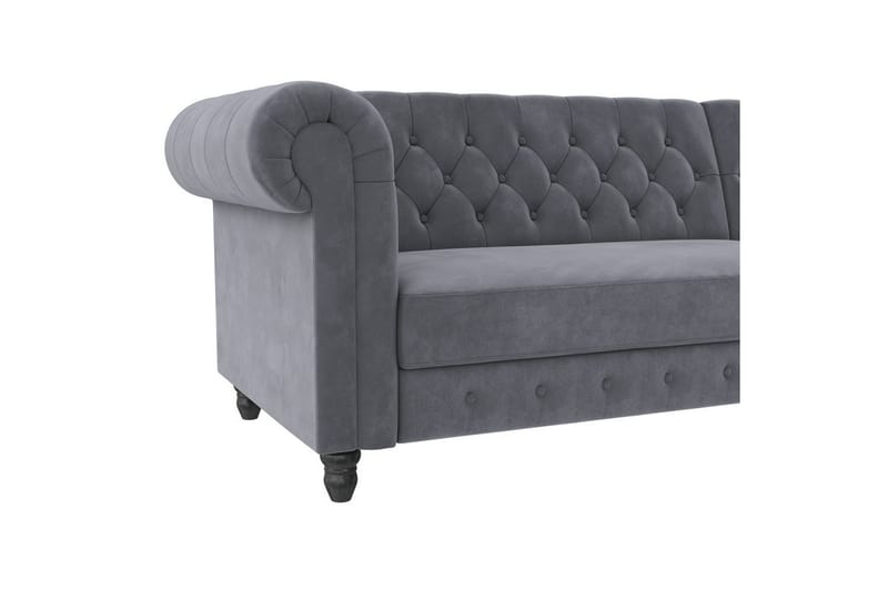 Sovesofa Felix 241x154x83 cm, Antracit, Velour - 241x154x83 cm, Antracit, Velour - Møbler - Sofaer - Sovesofaer