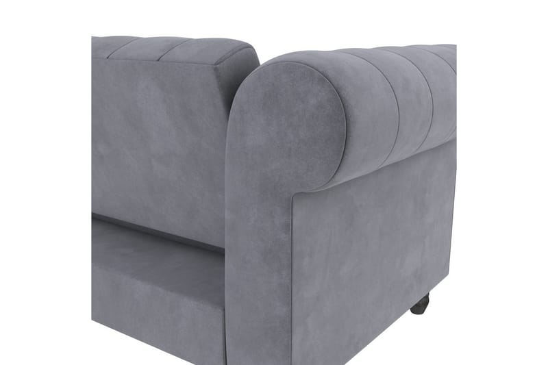 Sovesofa Felix 241x154x83 cm, Antracit, Velour - 241x154x83 cm, Antracit, Velour - Møbler - Sofaer - Sovesofaer