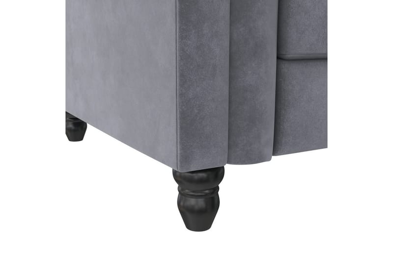 Sovesofa Felix 241x154x83 cm, Antracit, Velour - 241x154x83 cm, Antracit, Velour - Møbler - Sofaer - Sovesofaer