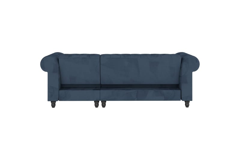 Sovesofa Felix 241x154x83 cm, Blå, Velour/Træ/Metal - 241x154x83 cm, Blå, Velour/Træ/Metal - Møbler - Sofaer - Sovesofaer