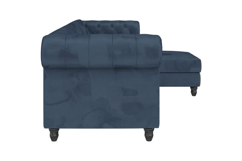 Sovesofa Felix 241x154x83 cm, Blå, Velour/Træ/Metal - 241x154x83 cm, Blå, Velour/Træ/Metal - Møbler - Sofaer - Sovesofaer