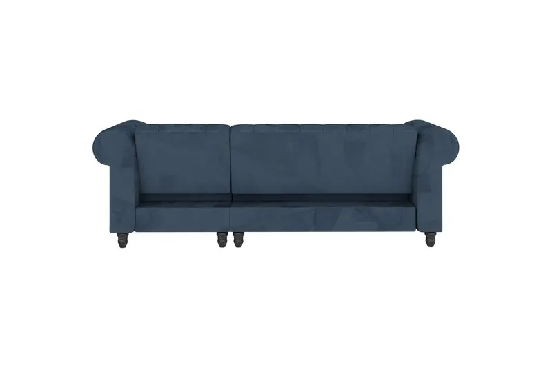 Sovesofa Felix 241x154x83 cm, Blå, Velour/Træ/Metal - 241x154x83 cm, Blå, Velour/Træ/Metal - Møbler - Sofaer - Sovesofaer
