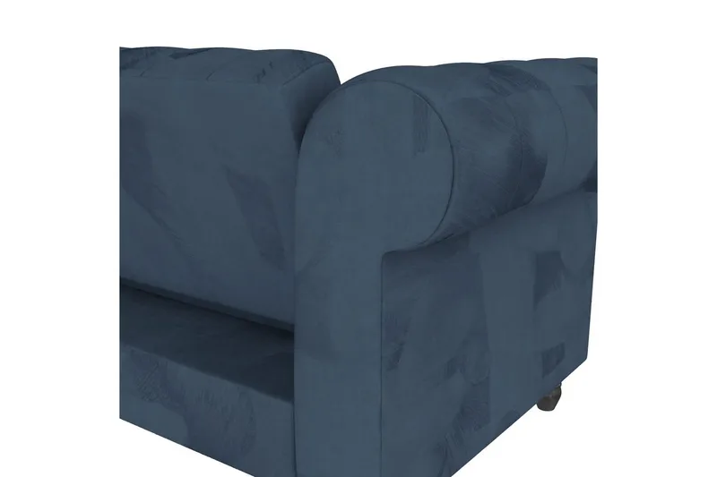 Sovesofa Felix 241x154x83 cm, Blå, Velour/Træ/Metal - 241x154x83 cm, Blå, Velour/Træ/Metal - Møbler - Sofaer - Sovesofaer