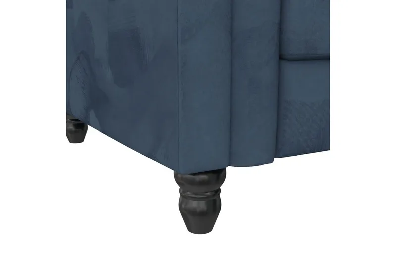 Sovesofa Felix 241x154x83 cm, Blå, Velour/Træ/Metal - 241x154x83 cm, Blå, Velour/Træ/Metal - Møbler - Sofaer - Sovesofaer