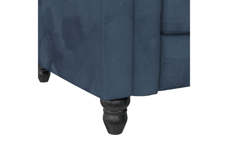 Sovesofa Felix 241x154x83 cm, Blå, Velour/Træ/Metal - 241x154x83 cm, Blå, Velour/Træ/Metal - Møbler - Sofaer - Sovesofaer