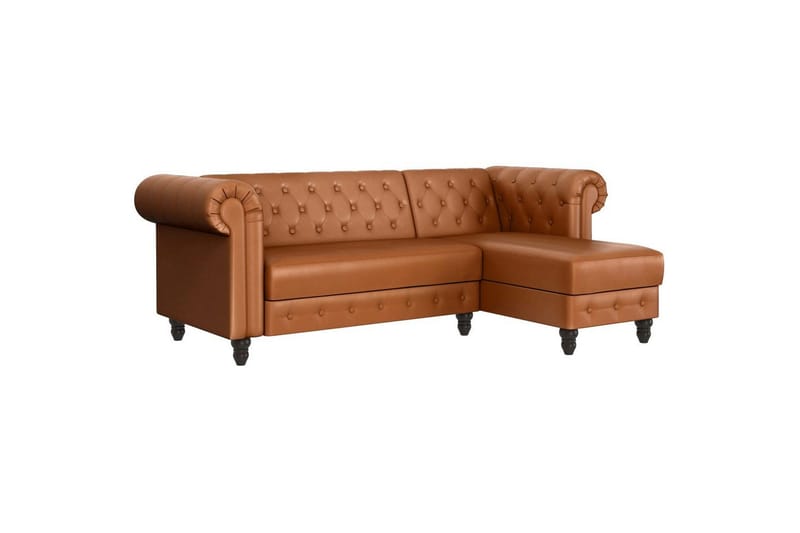 Sovesofa Felix 241x154x83 cm, Cognac, PU/Træ/Metal, 241x154x83 cm, Cognac, PU/Træ/Metal