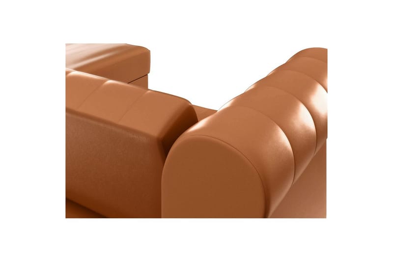 Sovesofa Felix 241x154x83 cm, Cognac, PU/Træ/Metal - 241x154x83 cm, Cognac, PU/Træ/Metal - Møbler - Sofaer - Sovesofaer