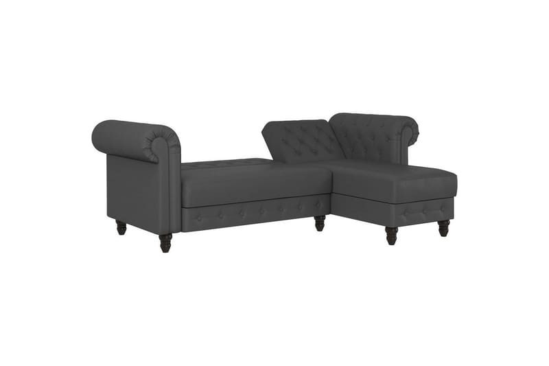 Sovesofa Felix 241x154x83 cm, Grå, PU/Træ/Metal - 241x154x83 cm, Grå, PU/Træ/Metal - Møbler - Sofaer - Sovesofaer