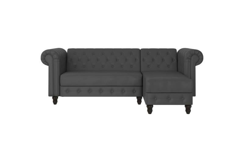 Sovesofa Felix 241x154x83 cm, Grå, PU/Træ/Metal - 241x154x83 cm, Grå, PU/Træ/Metal - Møbler - Sofaer - Sovesofaer