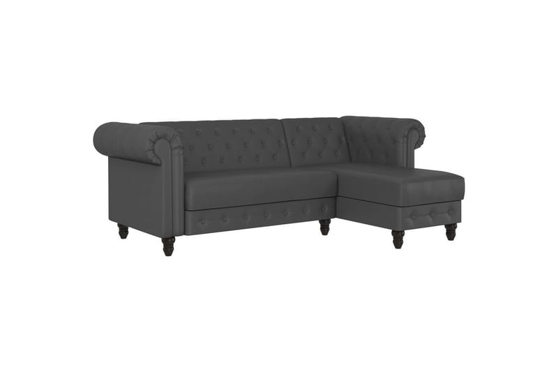 Sovesofa Felix 241x154x83 cm, Grå, PU/Træ/Metal, 241x154x83 cm, Grå, PU/Træ/Metal