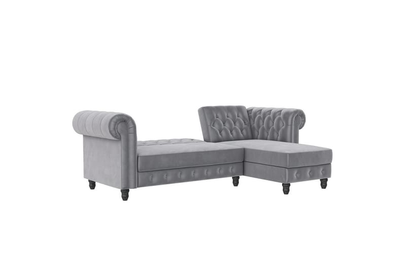 Sovesofa Felix 241x154x83 cm, Lys Grå, Velour - 241x154x83 cm, Lys Grå, Velour - Møbler - Sofaer - Sovesofaer