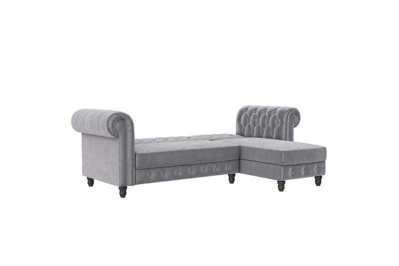 Sovesofa Felix 241x154x83 cm, Lys Grå, Velour - 241x154x83 cm, Lys Grå, Velour - Møbler - Sofaer - Sovesofaer
