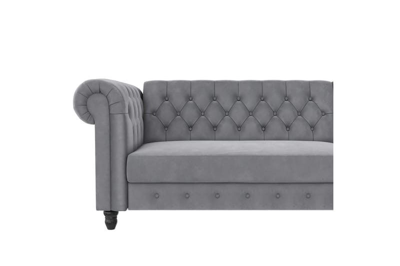 Sovesofa Felix 241x154x83 cm, Lys Grå, Velour - 241x154x83 cm, Lys Grå, Velour - Møbler - Sofaer - Sovesofaer
