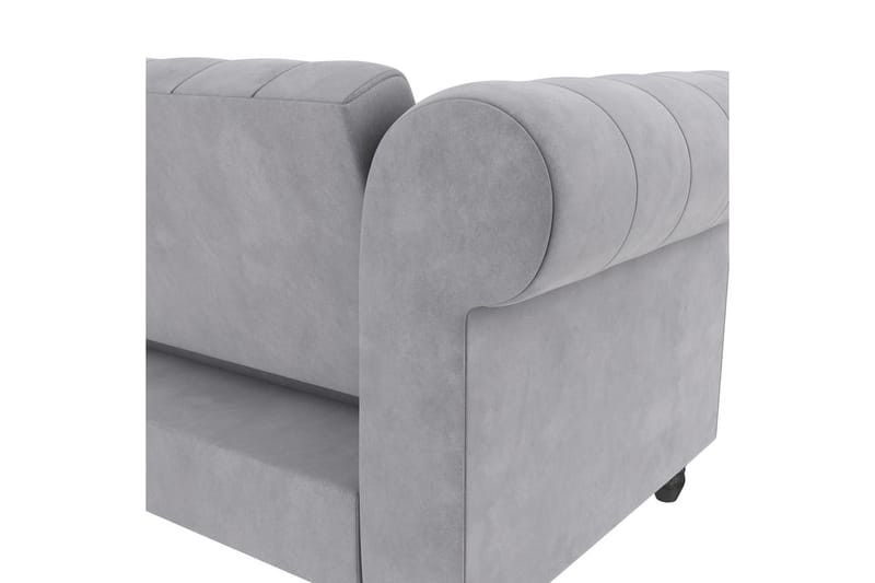 Sovesofa Felix 241x154x83 cm, Lys Grå, Velour - 241x154x83 cm, Lys Grå, Velour - Møbler - Sofaer - Sovesofaer